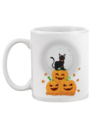 Black Cat On Pumpkins Mug -SPIdeals Designs