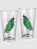 Peacock Pint Glass -SPIdeals Designs