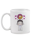 Cute Girl And Donut Mug -SPIdeals Designs