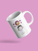 Cute Girl And Donut Mug -SPIdeals Designs