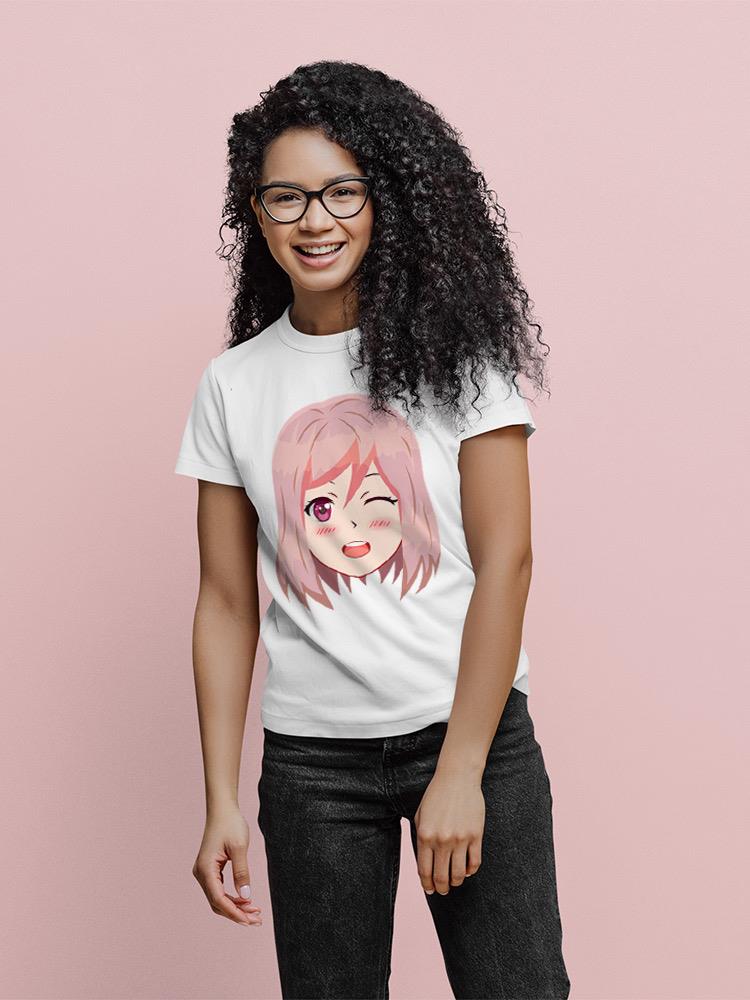 Winking Anime Girl T-shirt -SPIdeals Designs