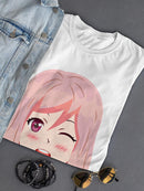 Winking Anime Girl T-shirt -SPIdeals Designs