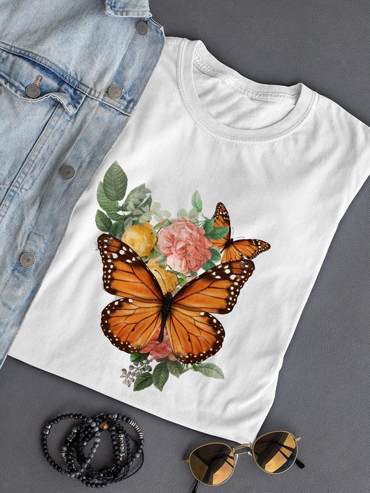 Butterflies And Flowers T-shirt -SPIdeals Designs