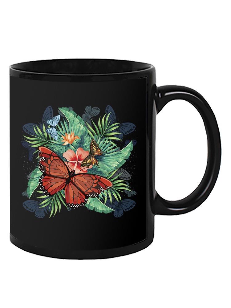 Flower With Butterflies Mug -SPIdeals Designs
