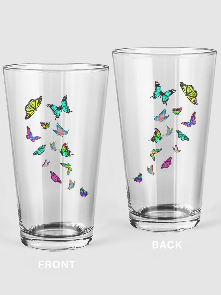 Butterflies In A Group Pint Glass -SPIdeals Designs