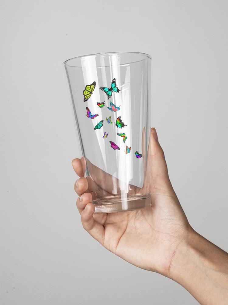 Butterflies In A Group Pint Glass -SPIdeals Designs