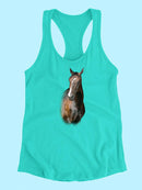 Portrait Of A Horse. Racerback Tank -SPIdeals Designs