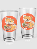 Cute Corgi With Ramen Pint Glass -SPIdeals Designs