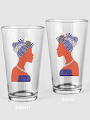 African Woman Fashion. Pint Glass -SPIdeals Designs
