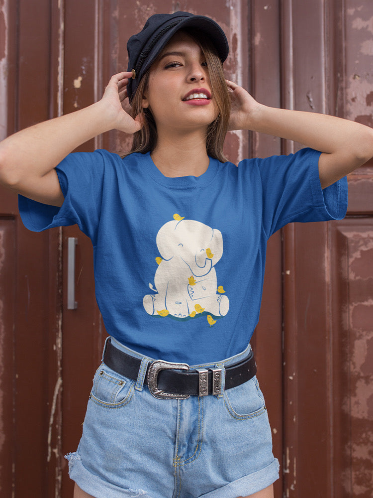 Elephant With Birds T-shirt -Jay Fleck Designs
