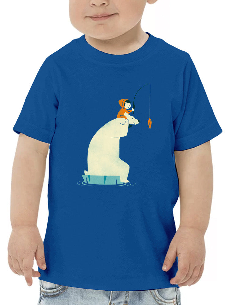 Bear And Man Fishing T-shirt -Jay Fleck Designs