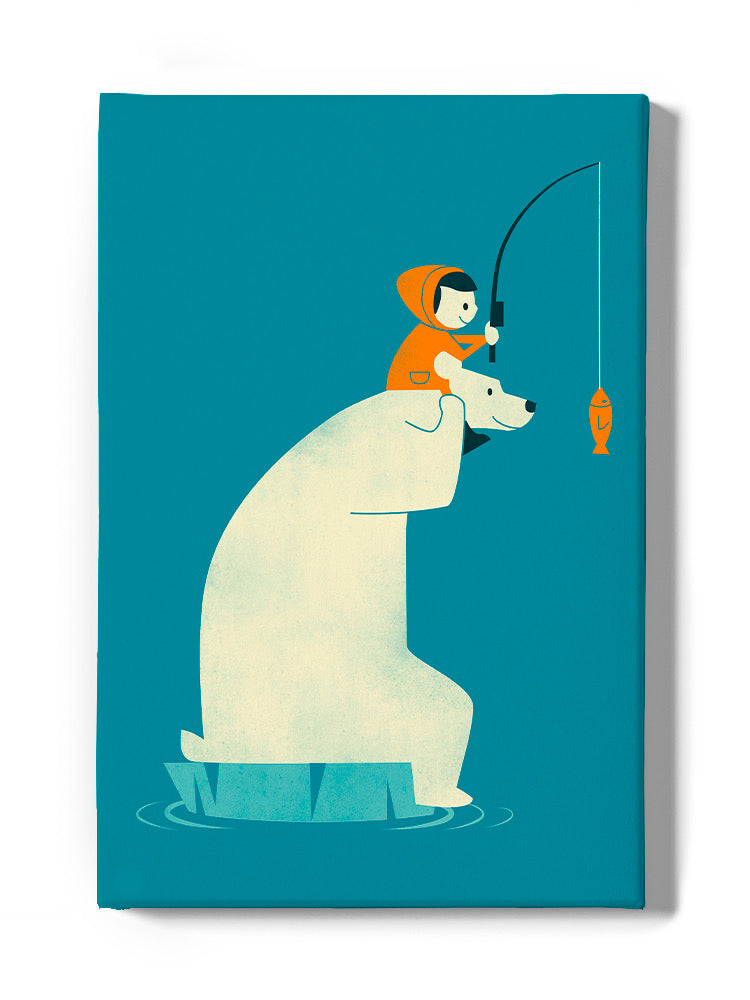 Bear And Man Fishing Wall Art -Jay Fleck Designs