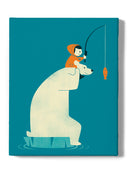 Bear And Man Fishing Wall Art -Jay Fleck Designs