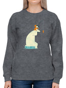Bear And Man Fishing Sweatshirt -Jay Fleck Designs