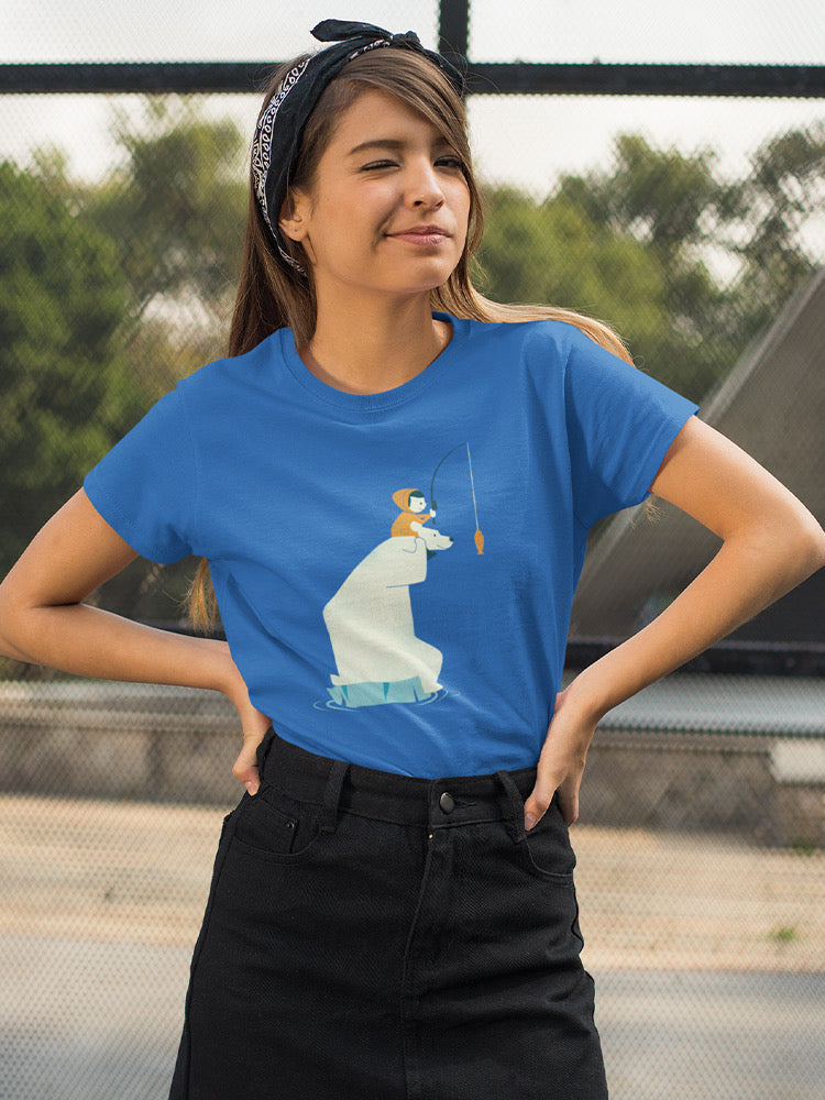 Bear And Man Fishing T-shirt -Jay Fleck Designs