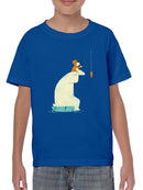 Bear And Man Fishing T-shirt -Jay Fleck Designs
