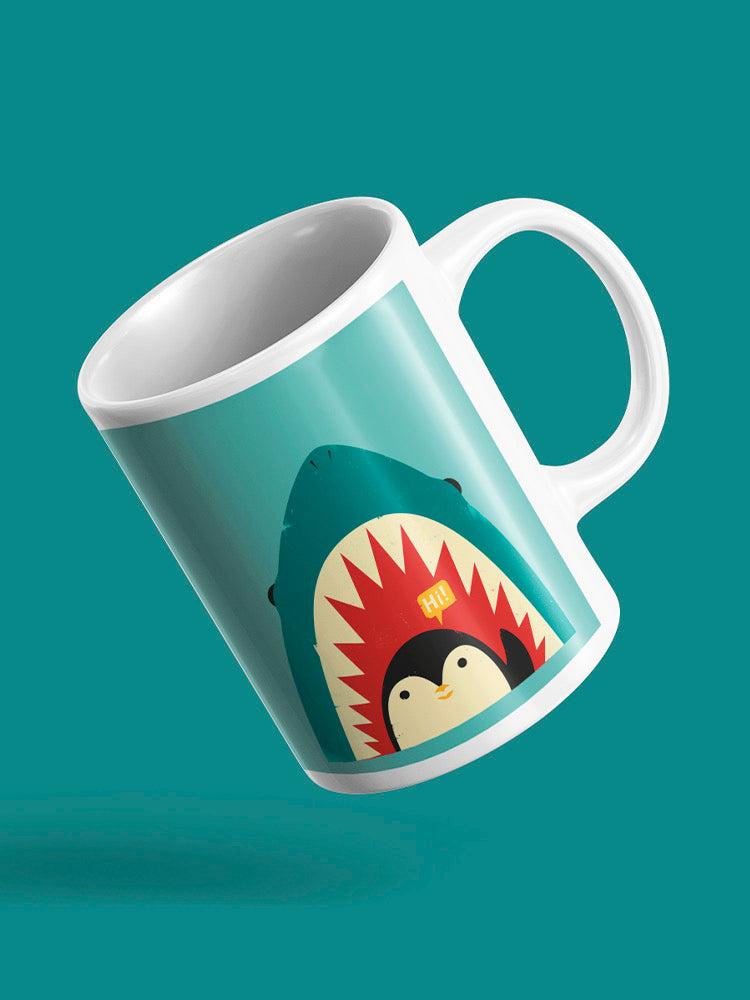 Penguin And Shark Greeting Mug -Jay Fleck Designs