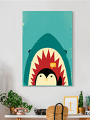 Penguin And Shark Greeting Wall Art -Jay Fleck Designs