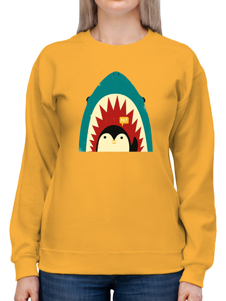 Penguin And Shark Greeting Hoodie or Sweatshirt -Jay Fleck Designs