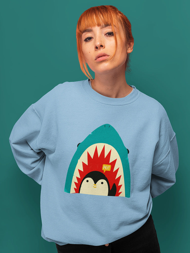 Penguin And Shark Greeting Hoodie or Sweatshirt -Jay Fleck Designs