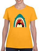 Penguin And Shark Greeting T-shirt -Jay Fleck Designs