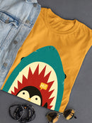 Penguin And Shark Greeting T-shirt -Jay Fleck Designs