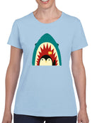 Penguin And Shark Greeting T-shirt -Jay Fleck Designs