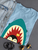 Penguin And Shark Greeting T-shirt -Jay Fleck Designs