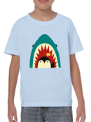 Penguin And Shark Greeting T-shirt -Jay Fleck Designs