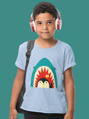 Penguin And Shark Greeting T-shirt -Jay Fleck Designs