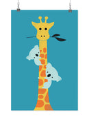 Koalas Climbing A Giraffe Wall Art -Jay Fleck Designs