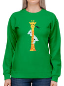 Koalas Climbing A Giraffe Sweatshirt -Jay Fleck Designs