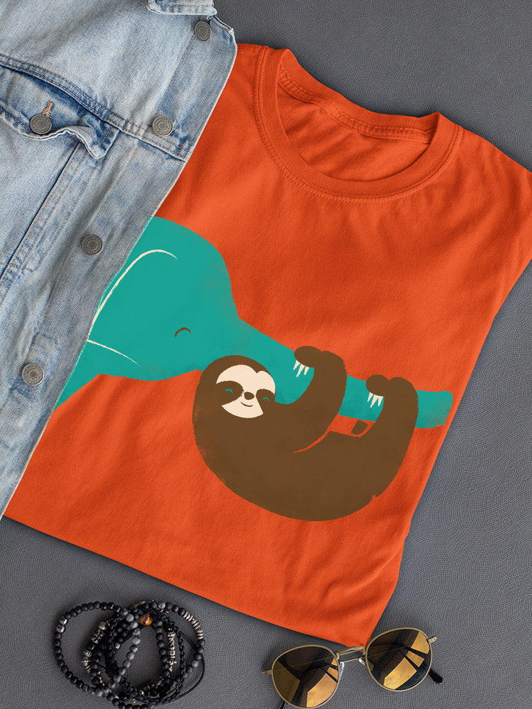 Sloth With An Elephant T-shirt -Jay Fleck Designs