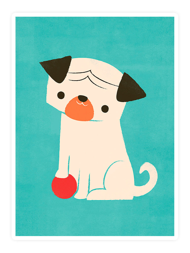 Dog With A Ball Sticker -Jay Fleck Designs