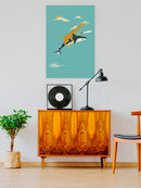 Giraffe Riding A Shark Wall Art -Jay Fleck Designs