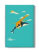 Giraffe Riding A Shark Wall Art -Jay Fleck Designs