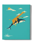 Giraffe Riding A Shark Wall Art -Jay Fleck Designs