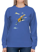Giraffe Riding A Shark Sweatshirt -Jay Fleck Designs