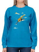 Giraffe Riding A Shark Sweatshirt -Jay Fleck Designs