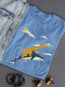 Giraffe Riding A Shark T-shirt -Jay Fleck Designs