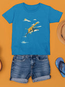 Giraffe Riding A Shark T-shirt -Jay Fleck Designs