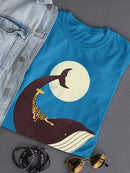 Giraffe On A Whale T-shirt -Jay Fleck Designs