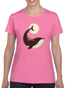 Giraffe On A Whale T-shirt -Jay Fleck Designs
