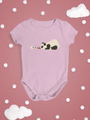 Panda And Dog Playing Bodysuit -Jay Fleck Designs