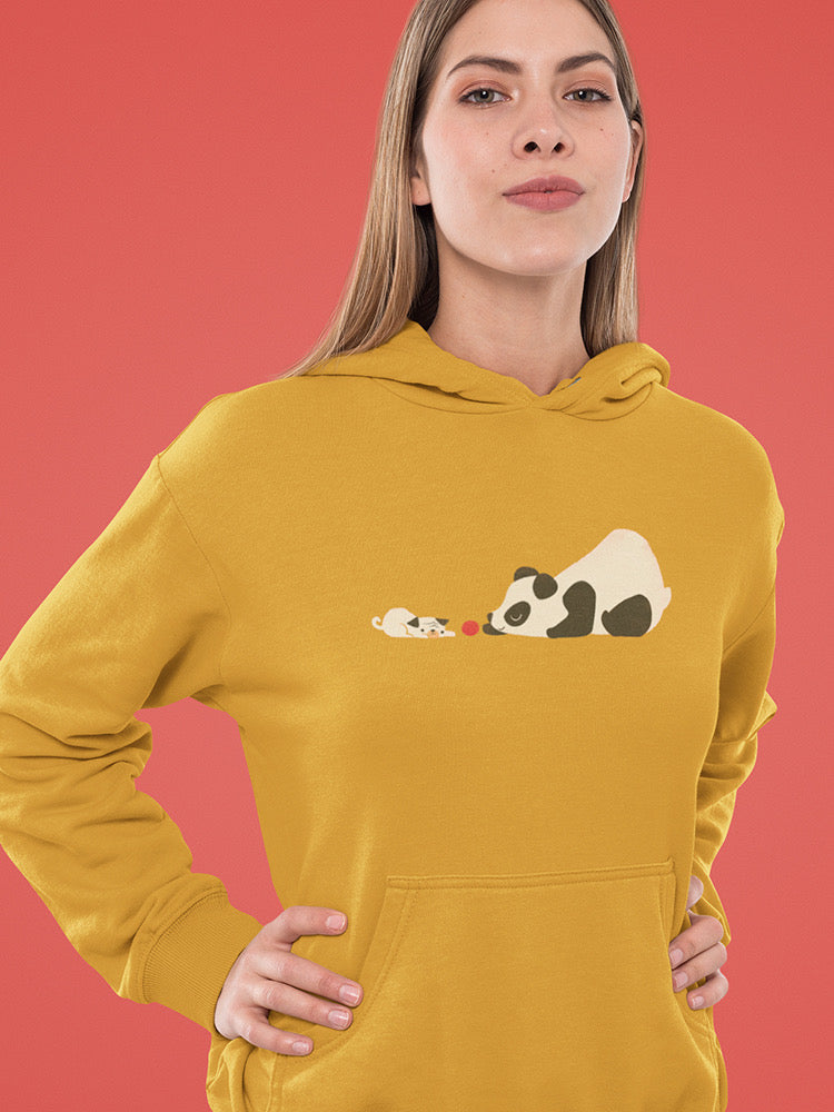 Panda And Dog Playing Hoodie or Sweatshirt -Jay Fleck Designs