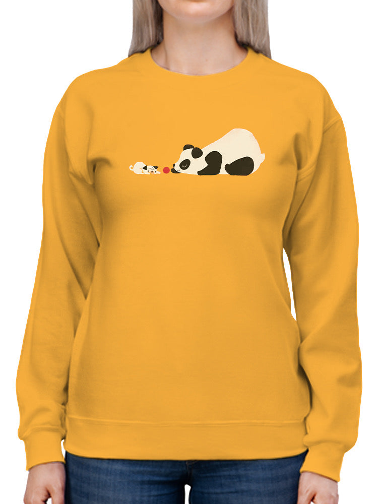 Panda And Dog Playing Hoodie or Sweatshirt -Jay Fleck Designs