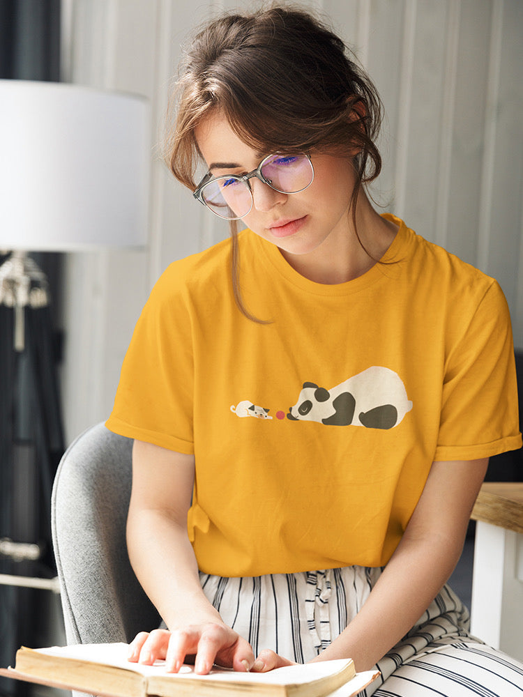 Panda And Dog Playing T-shirt -Jay Fleck Designs