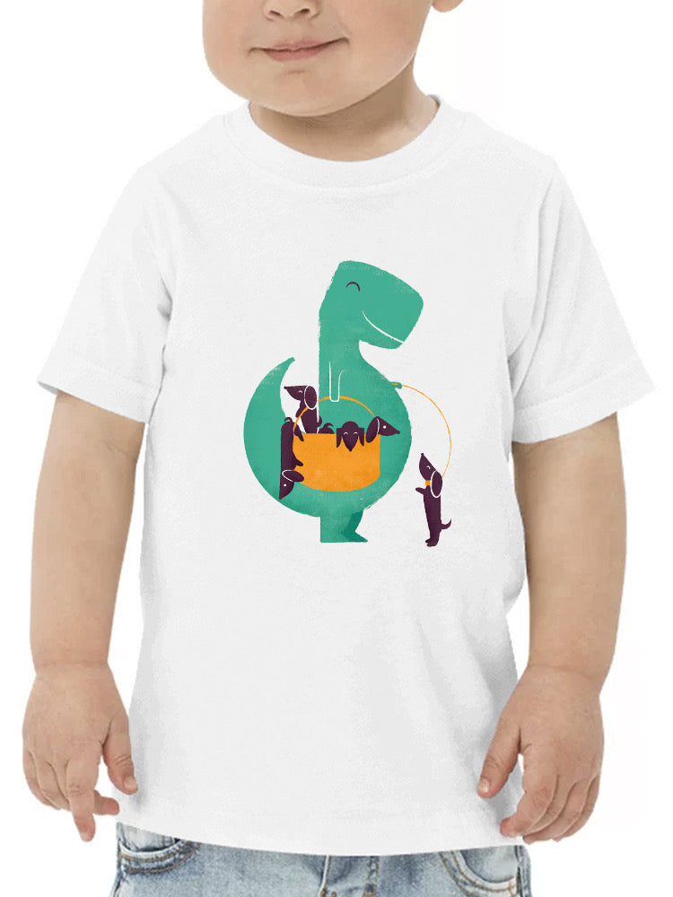 Dinosaur With Puppies T-shirt -Jay Fleck Designs