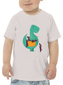 Dinosaur With Puppies T-shirt -Jay Fleck Designs