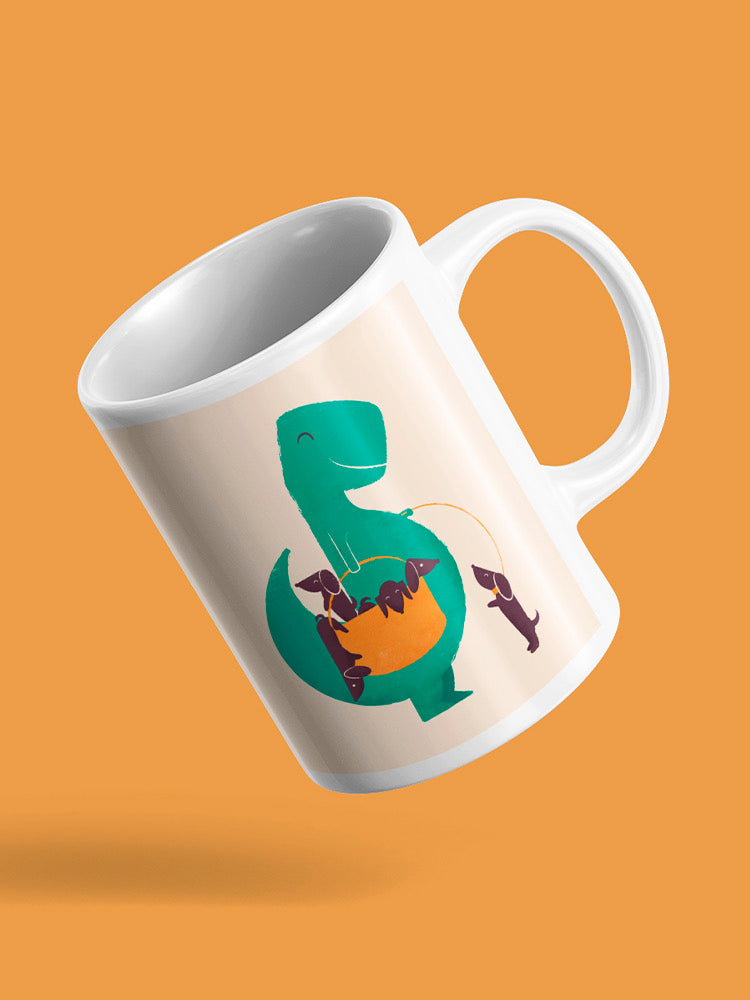 Dinosaur With Puppies Mug -Jay Fleck Designs